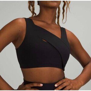 Lululemon Nulu Cross-Front Yoga Bra 10 Black *Light Support B/C EUC No pilling